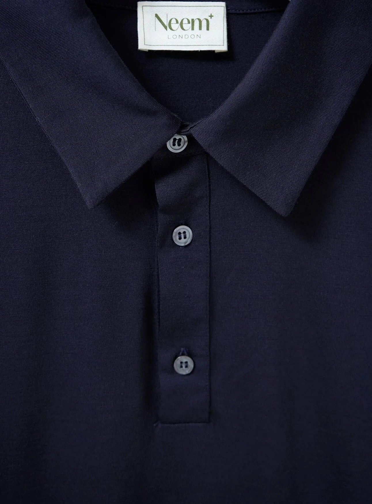 ZQ Merino Wool Jersey Navy Long Sleeve Polo